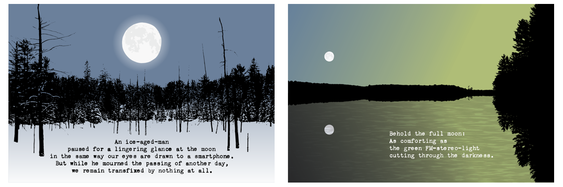 Postcards - Frozen Moon & Lake Moon